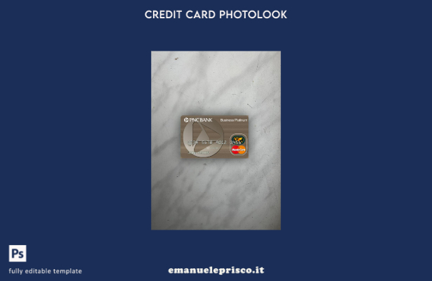 modello frontale photolook mastercard banca USA PNC stile verificato